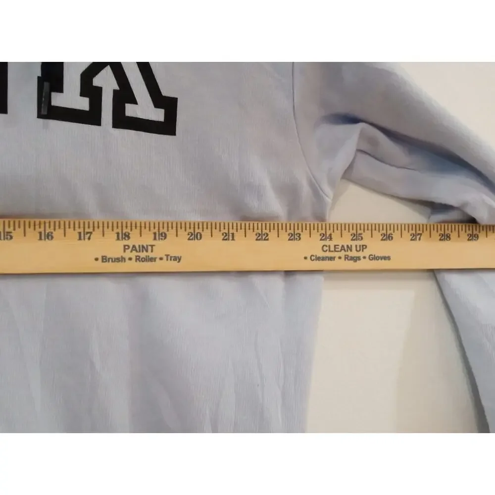 PINK by VICTORIA SECRET Women's Hooded Sweatshirt Light Blue Size M